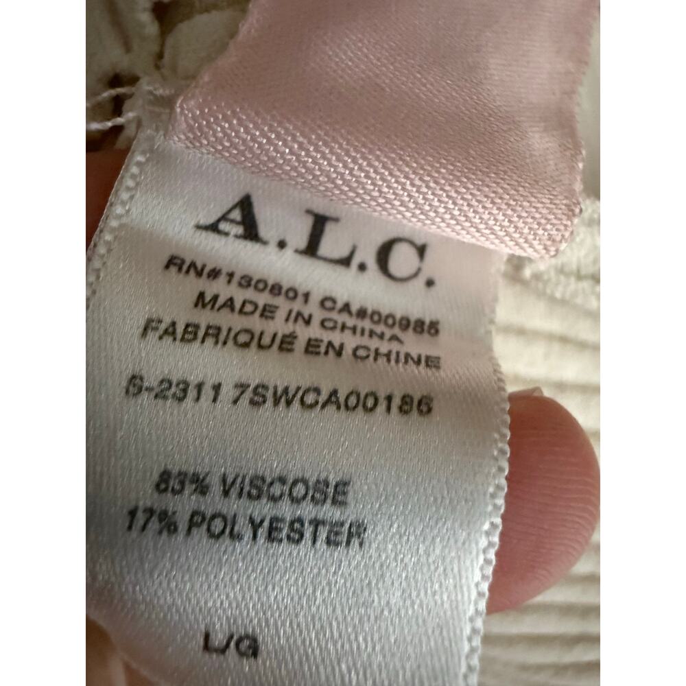 A.L.C. Noa Cream Ribbed Knit Zip Up Cardigan Sweater Size Large - Picture 10 of 12